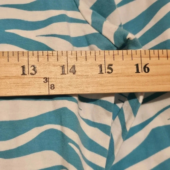 Michael Kors Top Shirt MK Jeweled Sparkle MK Logo Blue White Sz S NWT #0039 - Picture 5 of 8